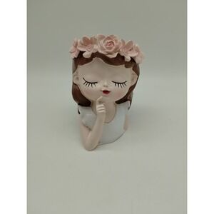 Head Face Planter Flower Pot Succulent Resin   4" Tall × 2  1/2" Wide Air Plant